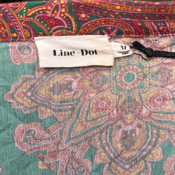 Line & Dot Paisley Blouse Women's Size Medium New With Tags NWT - Picture 2 of 6
